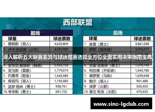 深入解析五大联赛差异与球迷观赛选择全方位全面实用决策指南宝典